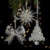 Crystal Clear Christmas Ornament Sparkly Tree/Ballerina/Bow/Star Christmas Hanging Decoration for Bedroom Living Room Farmhouse Holiday Home Decor