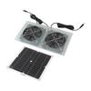 15W Solar Panel Powered Fan Efficient Solar Powered Dual Fan Kits for Chicken Coop Greenhouses Shed