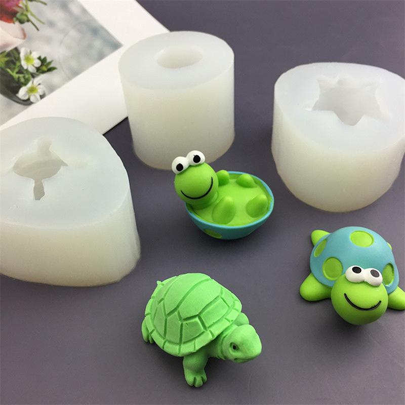 Cartoon Turtle Silicone Mold Diy Simulation Animal Model Fondant Chocolate Cake Decoration Kitchen Baking Tool Candle Soap Mold