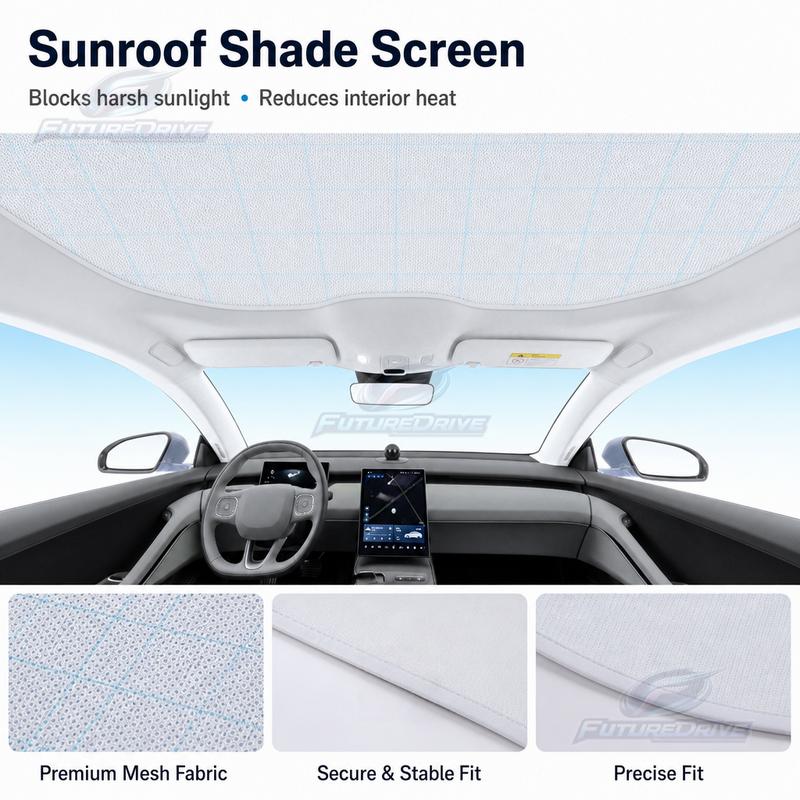 For CHANGAN UNI-Z 2025-Present Car Suede Fabric Anti-UV Electrostatic Adsorption Sunroof Sunshade Heat ulation Skylight Cover