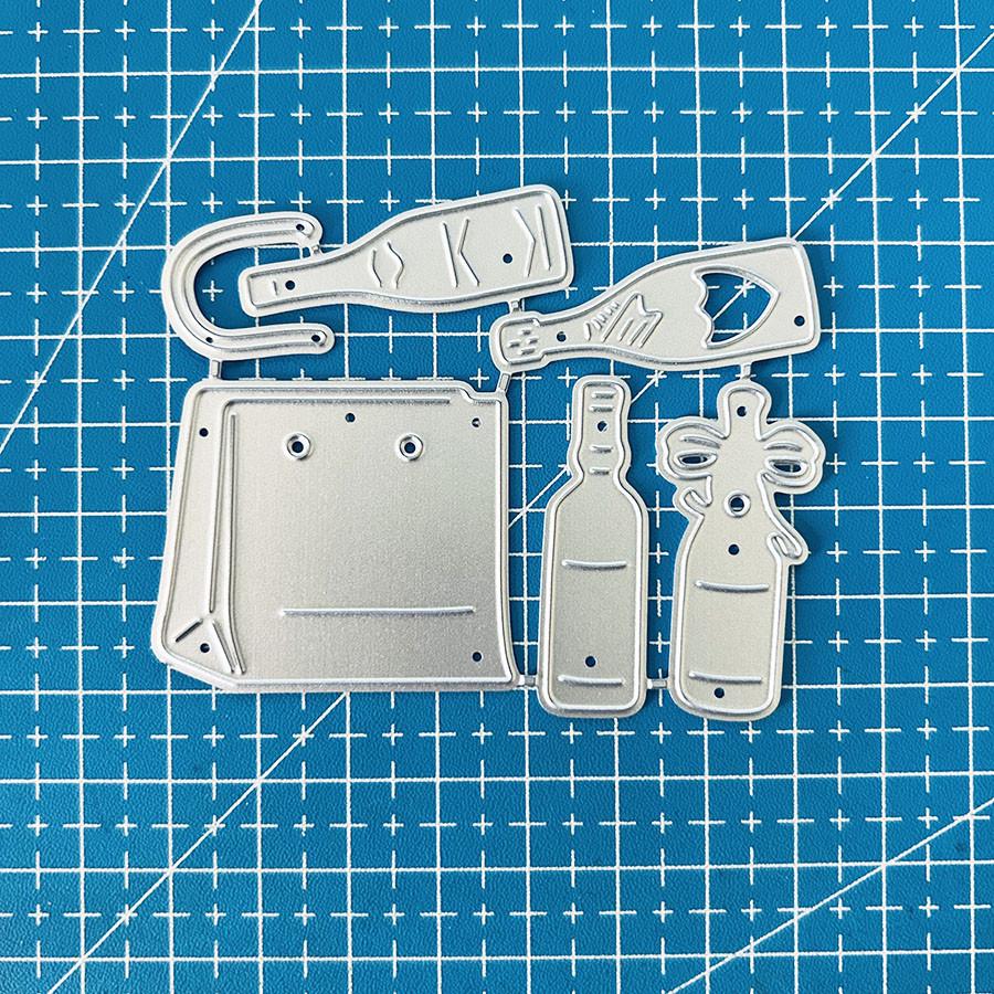 

Shopping Bag and Wine Bottle Metal Cutting Dies Stencil for DIY Scrapbooking Photo Album Embossing Paper Cards Crafts Diecuts dies серебряный