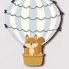 5 Pcs Wooden Star Cloud Hot Air Balloon Nursery Decor Boho Style Cartoon Animals Hot Air Balloon Wall Art for Kids Bedroom Classroom Playroom