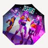 1pc K-POP Demon Hunters Automatic Folding Umbrella Portable 3-Fold Design with 8-Bone Iron Frame Outdoor for Fans, Travelers, Everyday Use Ideal Gift