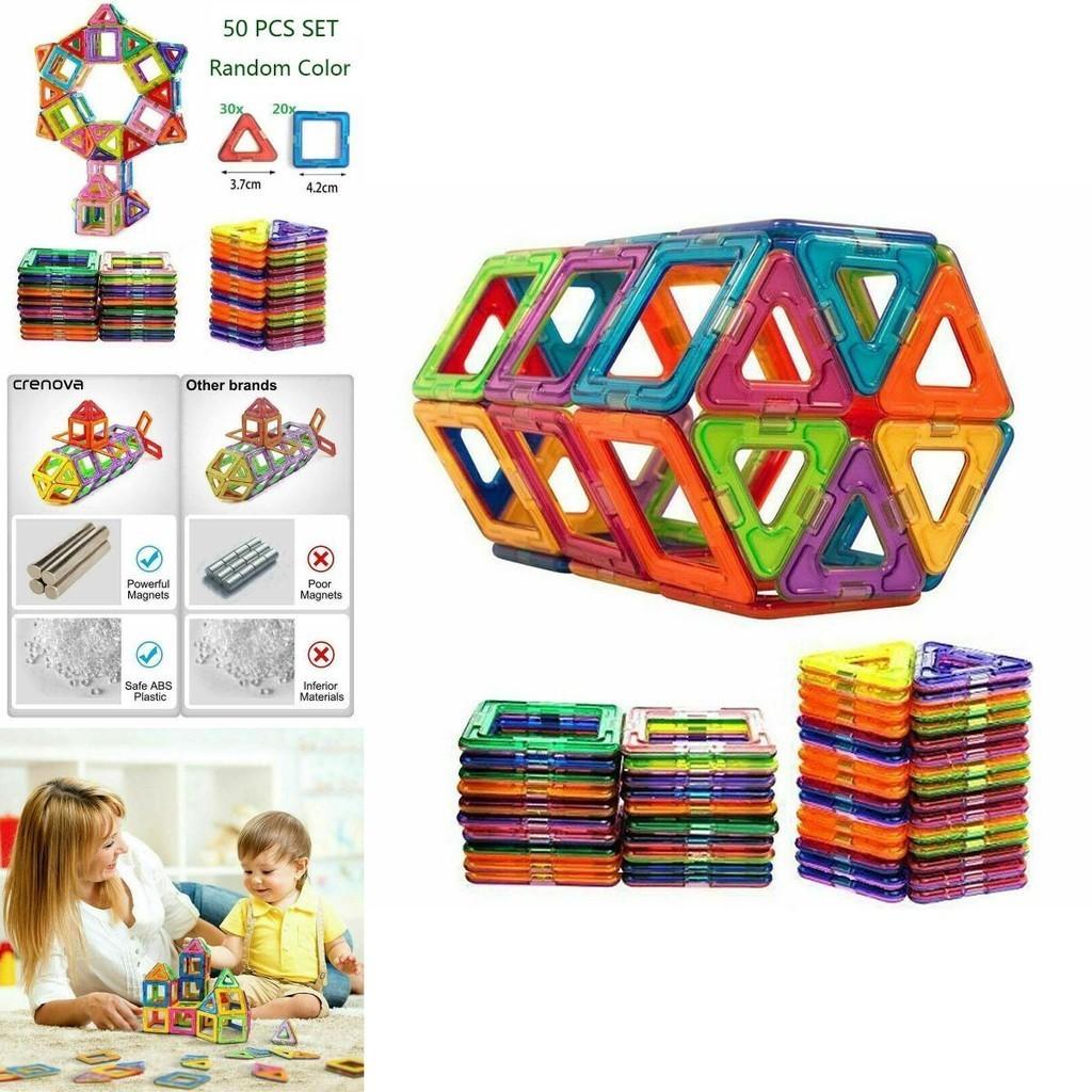 Magnetic Building Blocks Construction Set With Vibrant Multicolor Pieces For Creative Kids And Relaxing Adults