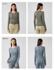 Women's Seamless Long Sleeve Yoga Top – Comfortable, Breathable, Tight-Fitting, Slimming Fitness Wear