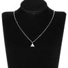 Ladies' Triangular Pendant Necklace with Triangular Synthetic Zircon Inlay, Elegant and Minimalist Collarbone Chain