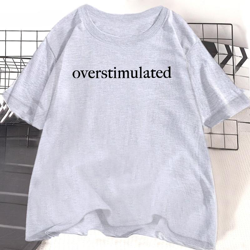 Overstimulated T Shirt for Mom Cowboy Frog Unhinged Tshirt Weirdcore Clothing Funny TShirt Casual Loose Tshirts for Unisex Women