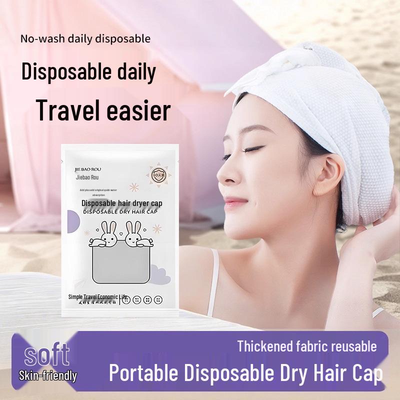 

Disposable Super Absorbent Hair Drying Cap - Quick-Drying, Thickened Towel for Travel. 1 piece