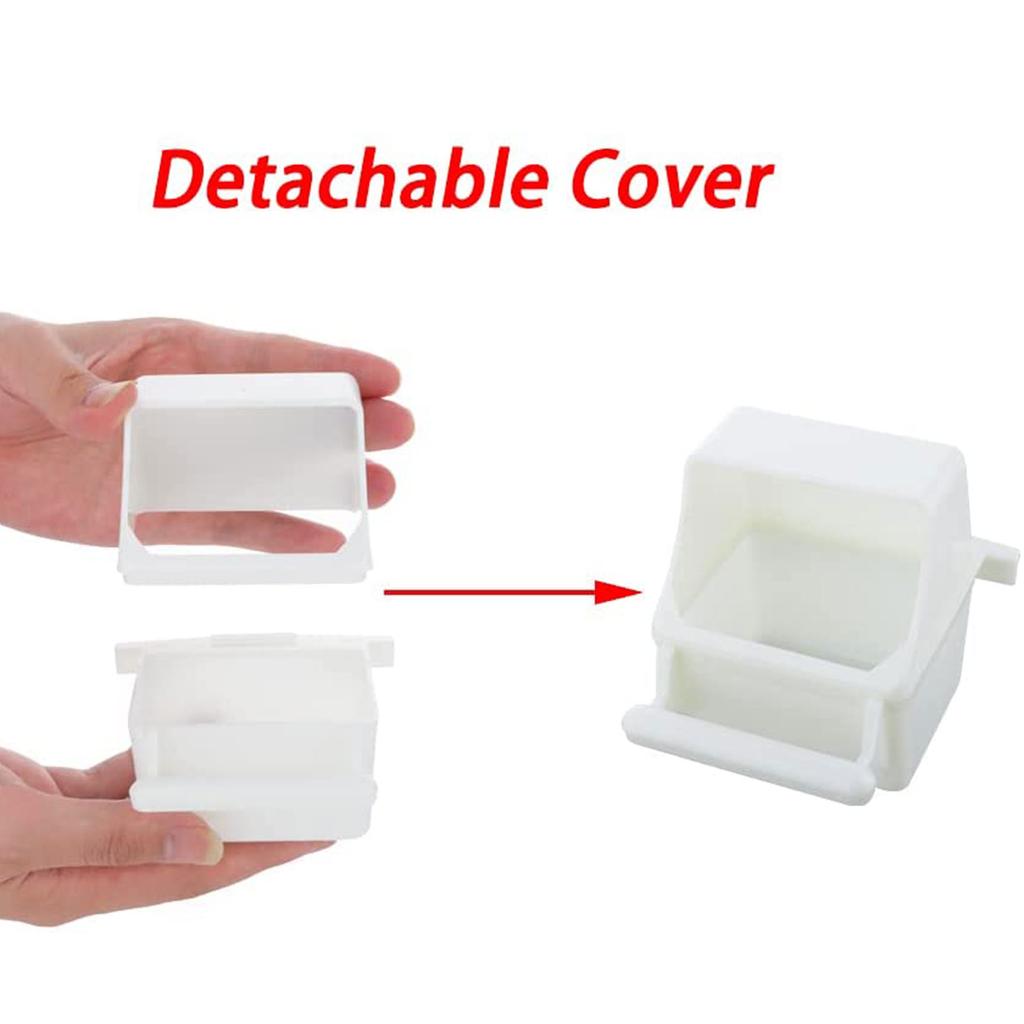 Hanging Bird Feeders for Cage Plastic Food Container with Perch for Parakeets