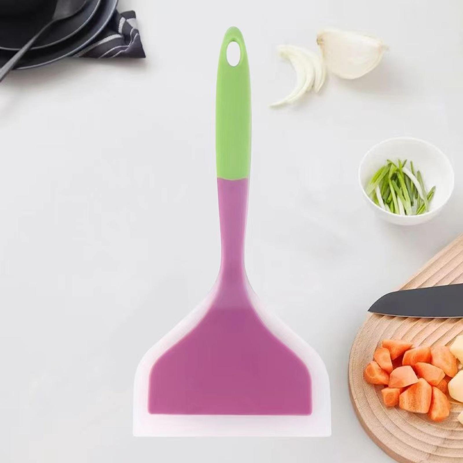 

Silicone Cooking Spatula Wide Turner for Nonstick Pans Flexible Heat Resistant Kitchen Utensil for Frying Omelets Pancakes and Stir Fry one size фіолетовий