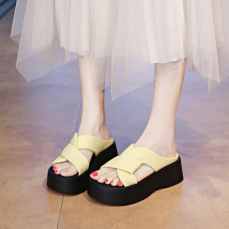 Fashion CRLAYDK Womens Fashion Slides Ladies Thick Sandals Slip On Walking Comfort Platform Slippers Open Toe Strap Outdoor Beach Shoes