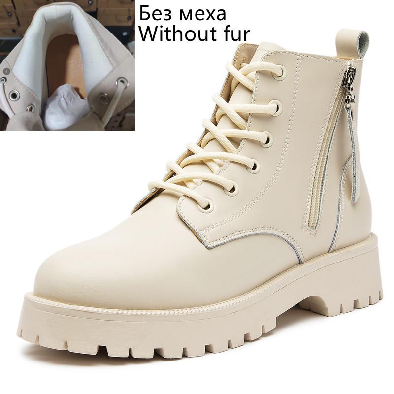 Fashion Genuine Leather Ankle Boots Women Autumn 2025 New Double Zipper Women's Ankle Boots Platform Thick Heel Motorcycle Boots Women