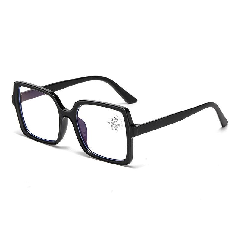 Square Large Frame Anti-Blue Glasses, Female Tide Can Be Matched With Myopia, Black Big Face, Thin
