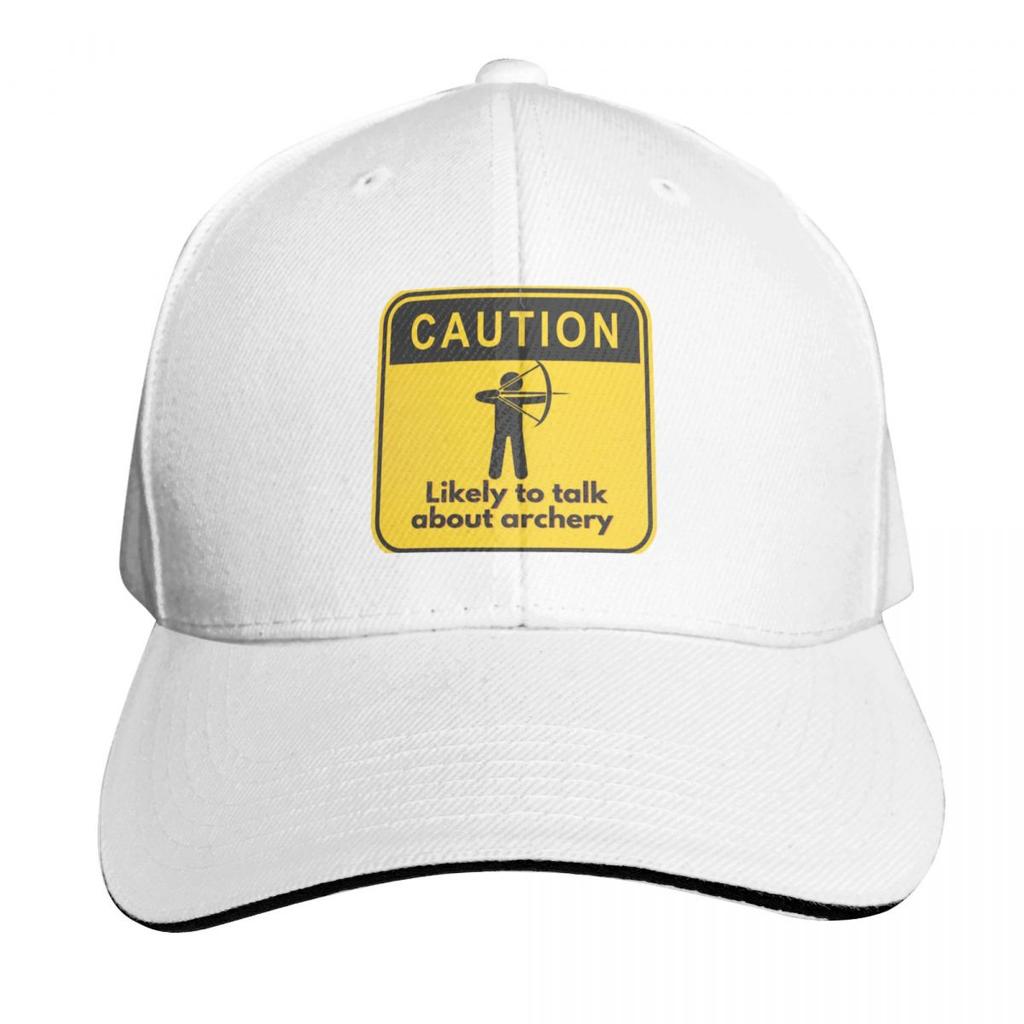 Caution Likely To Talk About Archery Baseball Cap Icon Beach Hat Summer Hat Cute Hats Women Unisexs