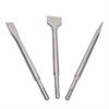 3Pcs/set Pick Alloy Chisel Round Handle Four Pits Alloy Pointed Chisel Flat Chisel Concrete Wall Slotting Shovel
