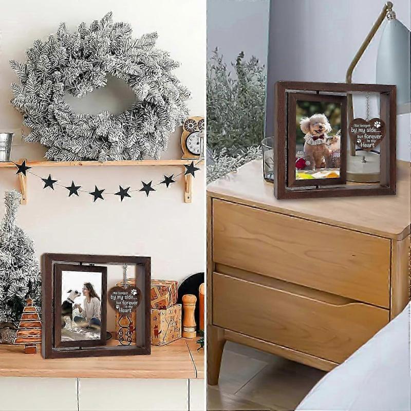Dog Memorial Gifts for Loss of Dog Cat, Loss of Dog Sympathy Gift, Pet Remembrance Bereavement Gift, Dog in Heaven Passing Away Gift, Rotating Picture