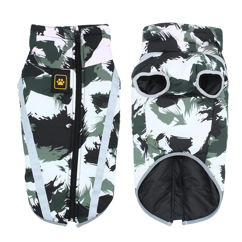 

Dog clothes are windproof and cold-proof in winter, large dog cotton clothes, medium and large dog outdoor camouflage charge cotton-padded clothes. XL