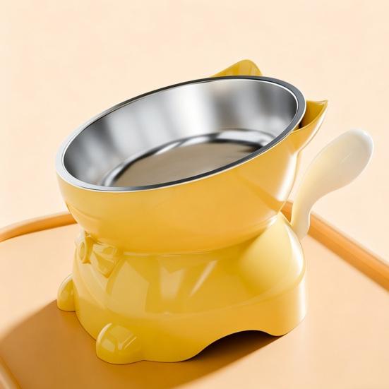 Elevated Cat Bowl Tilted Cat Food Bowl Anti-Slip Raised Cat Feeding Bowl Protects Cats Neck Spine Friendly for Drinking Eating