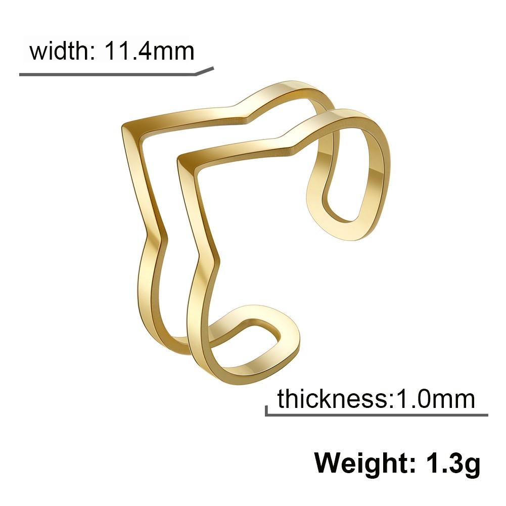 

New Simple Geometric Double V Shape Ring Women Stainless Steel Minimalist Open Finger Rings Fashion Jewelry Gift resizable