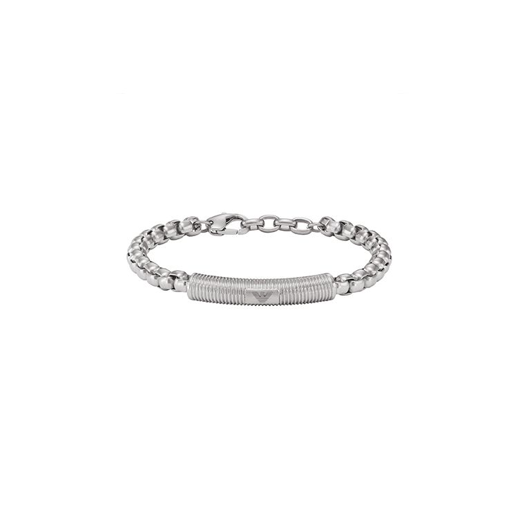 Armani Серебряная Кубинская Цепь Модный Браслет с Инкрустированным Логотипом Орла Весенний Подвеска Мужской Браслет EGS2940040 Shopping Bag