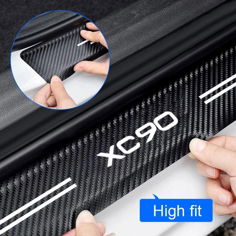 Protector de umbral de puerta de coche Cubierta de pedal de bienvenida Tira anti-suciedad anti-arañazos Tira protectora para accesorios de coche Volvo XC90