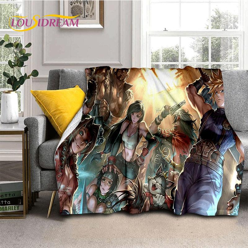 Final Fantasy Series Games Soft Blankets,Keep Warm Throw Blanket Comfortable Blanket for Picnic Beds Sofa Home Bedroom Gift Kids