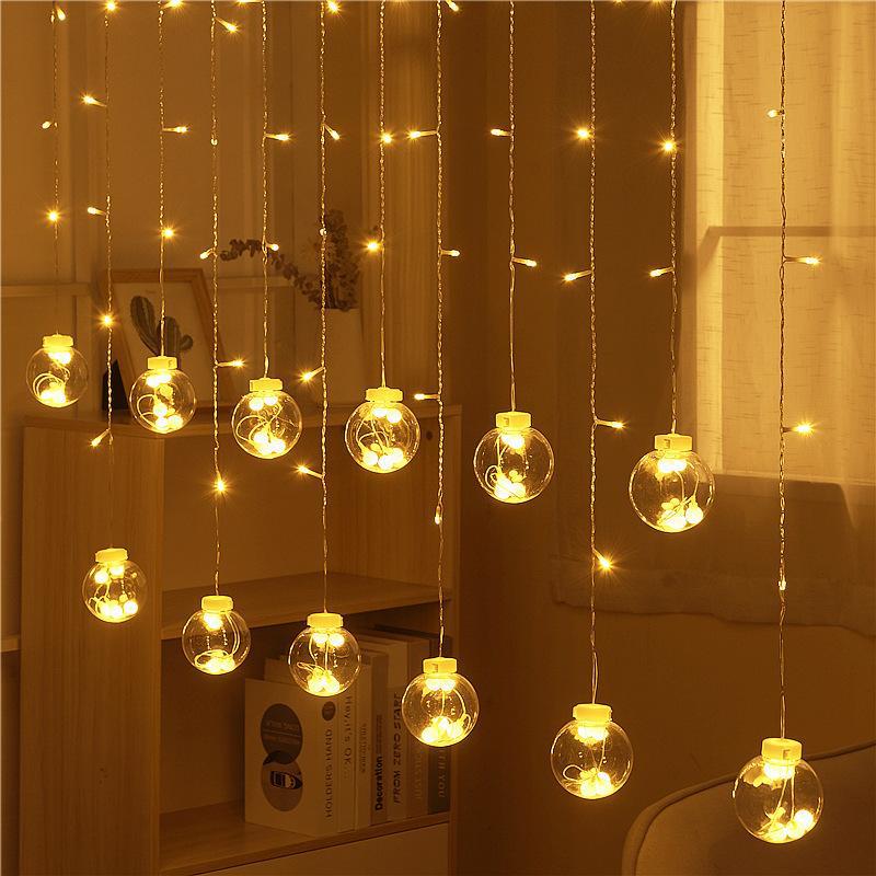 Funkelnder Stern Mond Lichtervorhang - Lichterkettennetz für Schlafzimmer & Kreative Dekoration