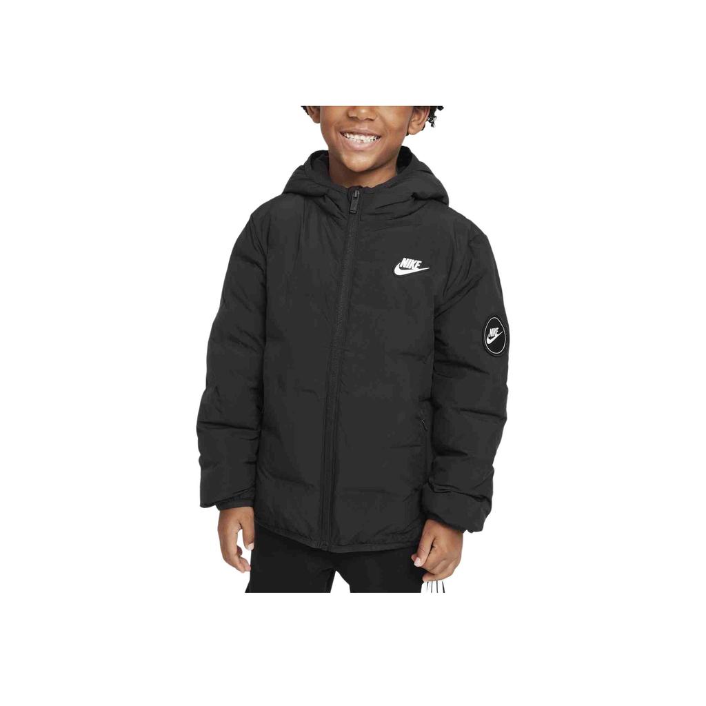 Nike Kapuzen-Reißverschluss Vielseitige Daunenjacke Kinderjacken Schwarz HQ7960-010