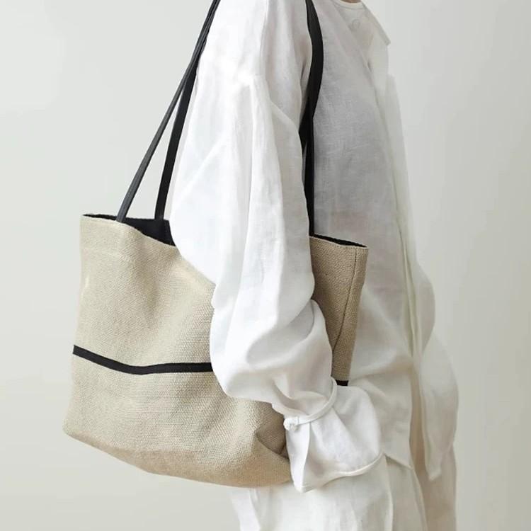 New simple casual roving rain dew hemp versatile niche single shoulder fashion large capacity tote armpit bag