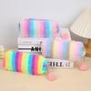 Gradient Color Plush Pencil Case - Cute Octagonal Design for Girls and Students