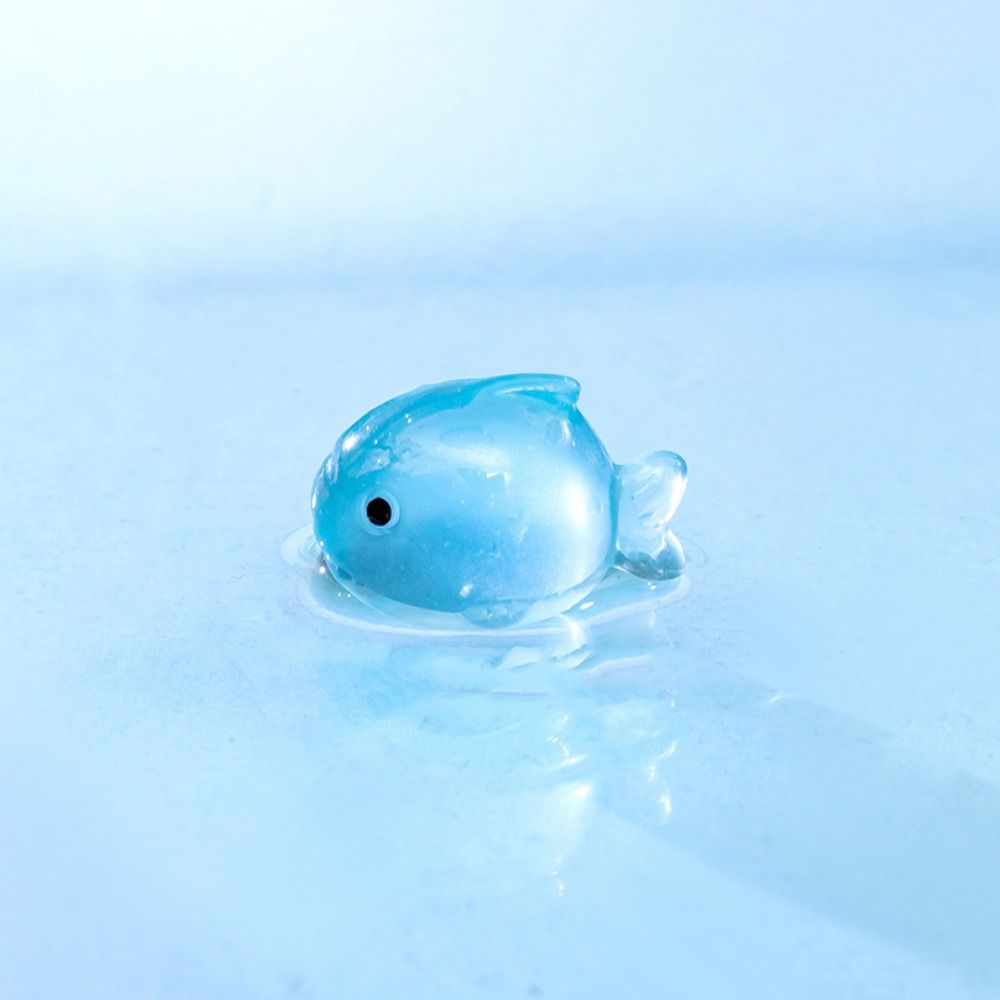 

Simulation Fat Fish Resin Ornaments Decorative Mini Fish Figures Luminous Fat Fish Fairy Garden синий