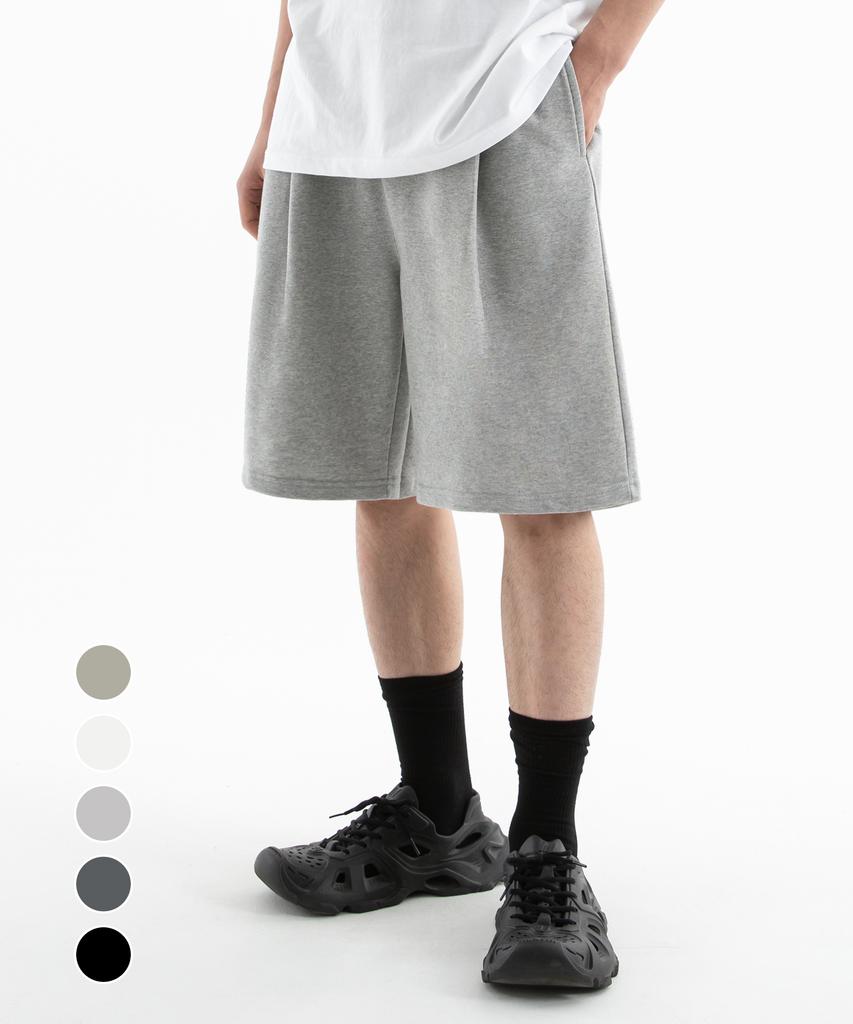 UNIONSTUDIO Single-Pleat Wide Sweatshirt Half Pants ( 5 Colors )