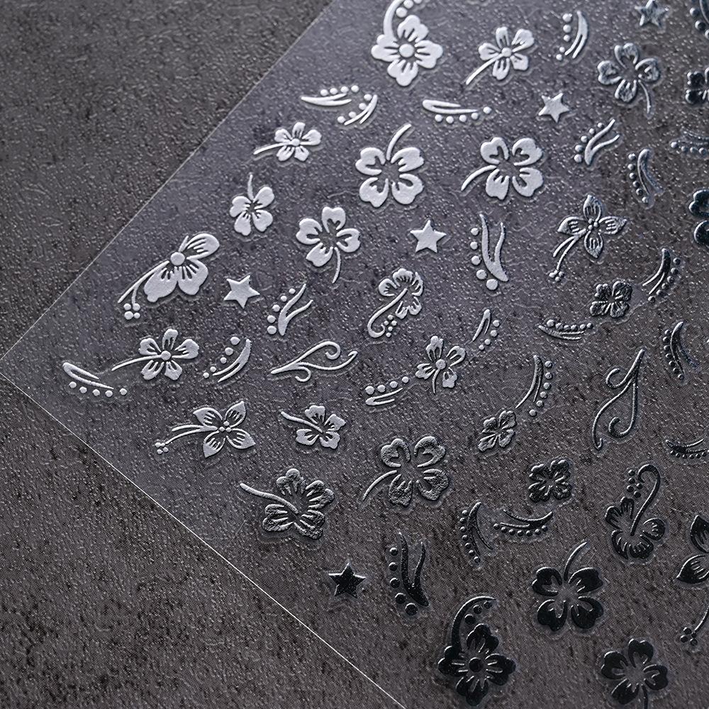 Fresh Little Hibiscus Flower Nail Art Sticker North American Style Hibiscus Small Flower Adhesive Nail Art Sticker Nail Decorative Sticker