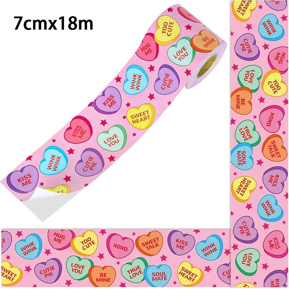 Colorful Bow Border Decorative Sticker Self-Adhesive DIY Poster Border Stickers Flower Black Board Decorative Stickers