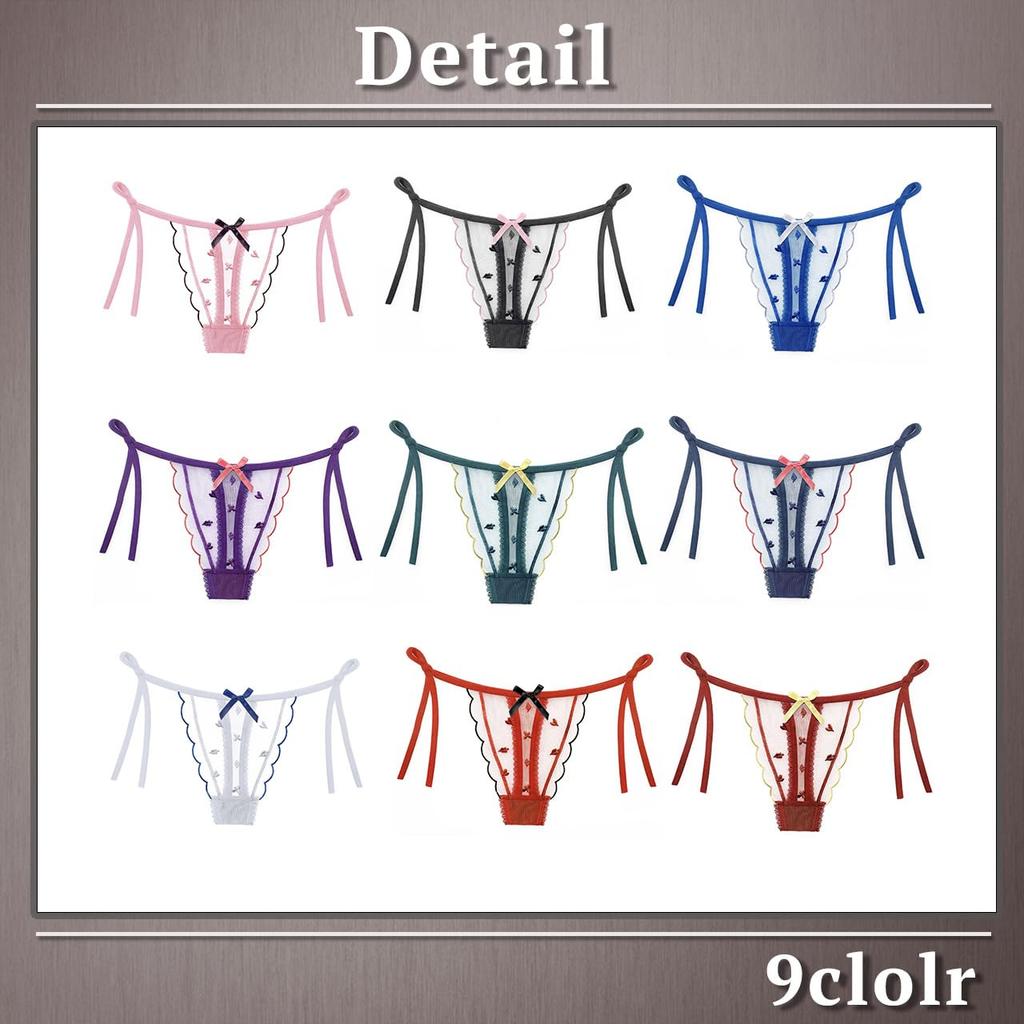 One Limitation Set of Ribbon Thongs and Sexy PTS118S3 of Women's 3-Piece Panties, Underwear, (Set 3, A)