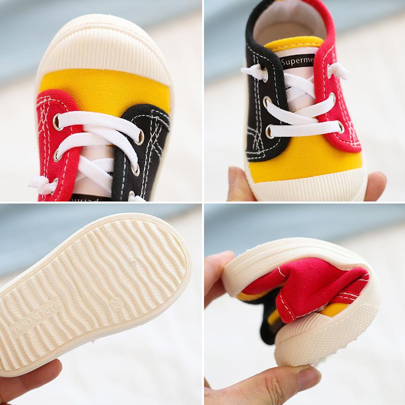 Scarpe di tela per ragazzi Sneakers Scarpe da tennis per ragazze Calzature per bambini stringate Bambino giallo Chaussure Zapato Scarpe di tela casual per bambini
