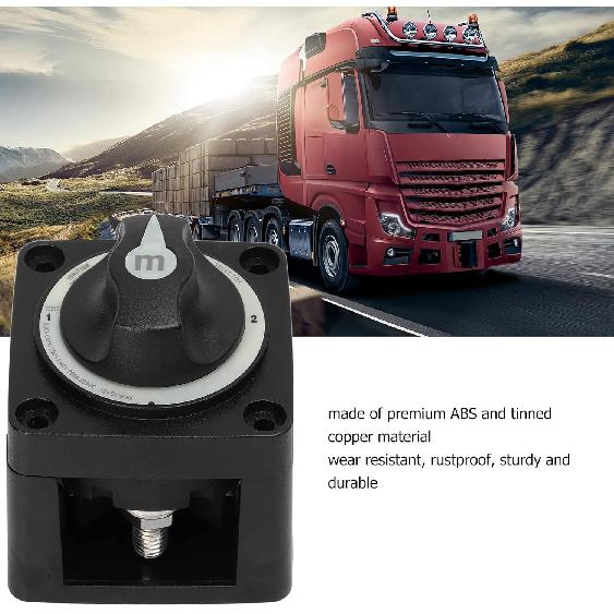 KIMISS Battery Isolator Kit, 300A Battery Selector Switch Heavy Duty 3 Position Marine Battery Cut Off Switch for RV Boat