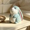 Office Desk Aesthetic Accessories Hand-Carved Lop-Eared Bunny Ornament, Cute Animal Figurine, Natural Wood Carving Art Small Decorative Statue
