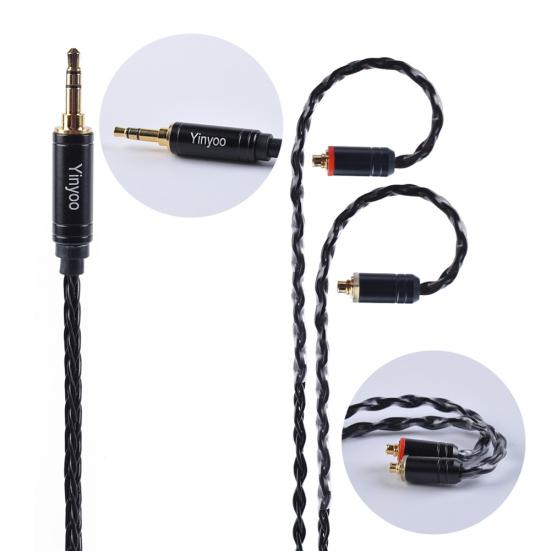 Yinyoo MMCX/2Pin/QDC 8 Core Silver Plated Copper Wire Earphone Upgraded Cable
