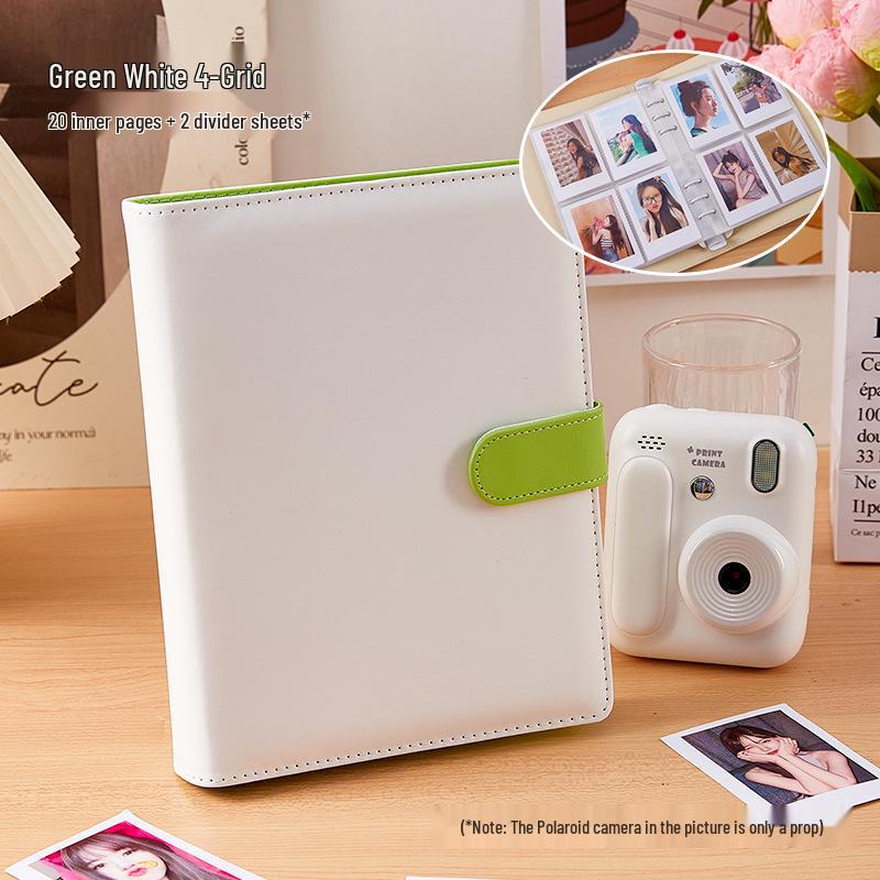 Leather A5 Card & Photo Album - Large Capacity, Thickened Pages, 4-Pocket, Loose-Leaf Storage for Cards & Postcards