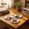 Thermal Insulation Coaster 4Pcs Healing Black Cat Wooden Coaster, Creative Heat Mat, Anti Slip Thickened Desk Protector for Coffee Cup Resistant