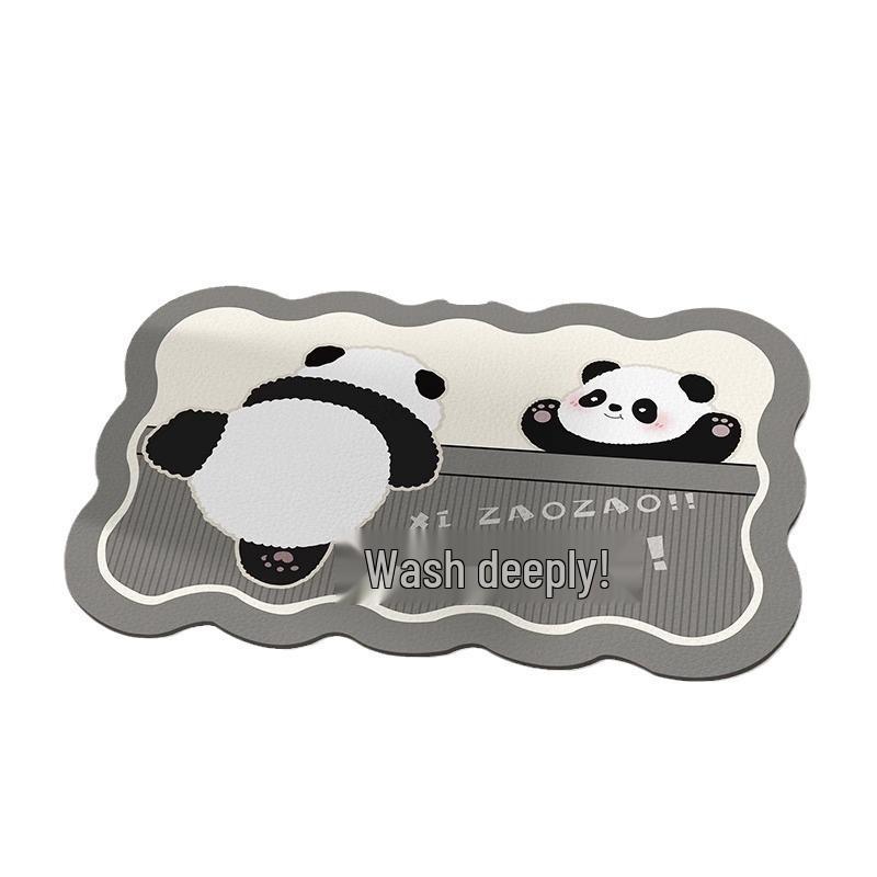 Entzückende Panda rutschfeste schnelltrocknende Badezimmer-Bodenmatte