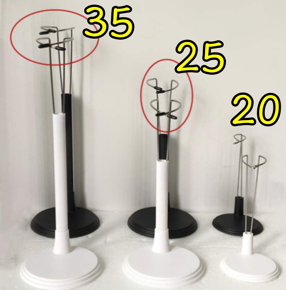 Scale Action Figure Doll Stand Display Stand Fixed Figure Hot Toys Set of 5 (lunar.maria) 6/1 C-Type (Black, 35)