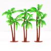 Coconut Tree Cake Toppers: 3D Beach Scene Decor with Small & Large Tree Ornaments