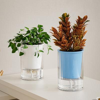 Yousheng Self Watering Pot with Drainage Hole Indoor Outdoor Hydroponic Plants Pot Deep Visible Reservoir Flower Planter with Wicking Rope