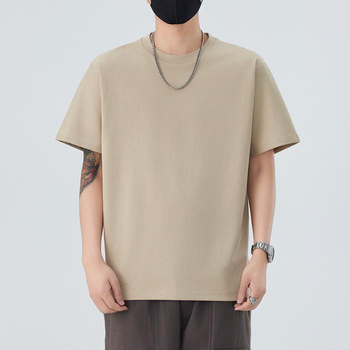 Short-sleeved Mens Single Color Relaxed Fit Top T-shirt In Spring Versatile Half-sleeved Body