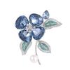 Temperament Blue Crystal Orchid Floral Brooch For Women Elegant Clothes Suit Accessories Lapel Pins Party Jewelry Gifts
