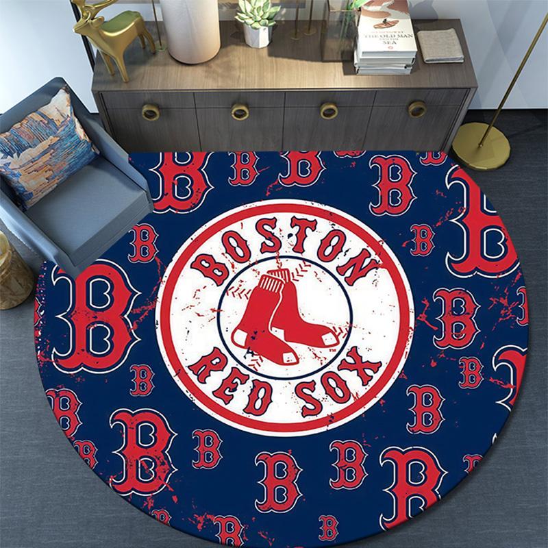 Boston Red Sox2,Round Area Rug,Carpet Rug for Living Room Bedroom Sofa Playroom Decor,Non-slip Floor Mat