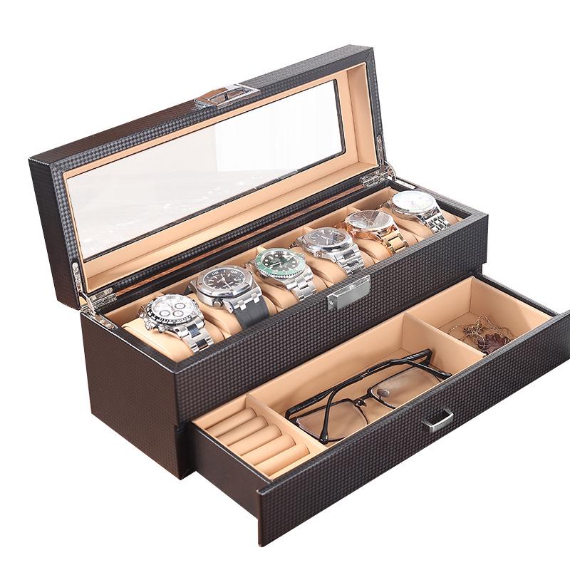 "Carbon Fiber Watch & Jewelry Box for Men and Women"