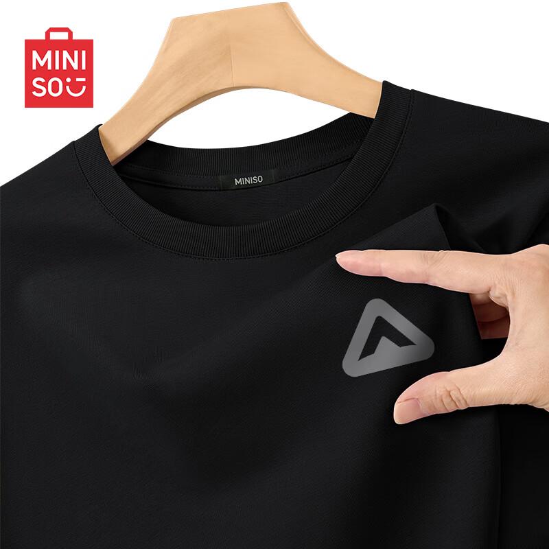 MINISO Men's American Casual Loose Fit Round Neck Cotton T-Shirt